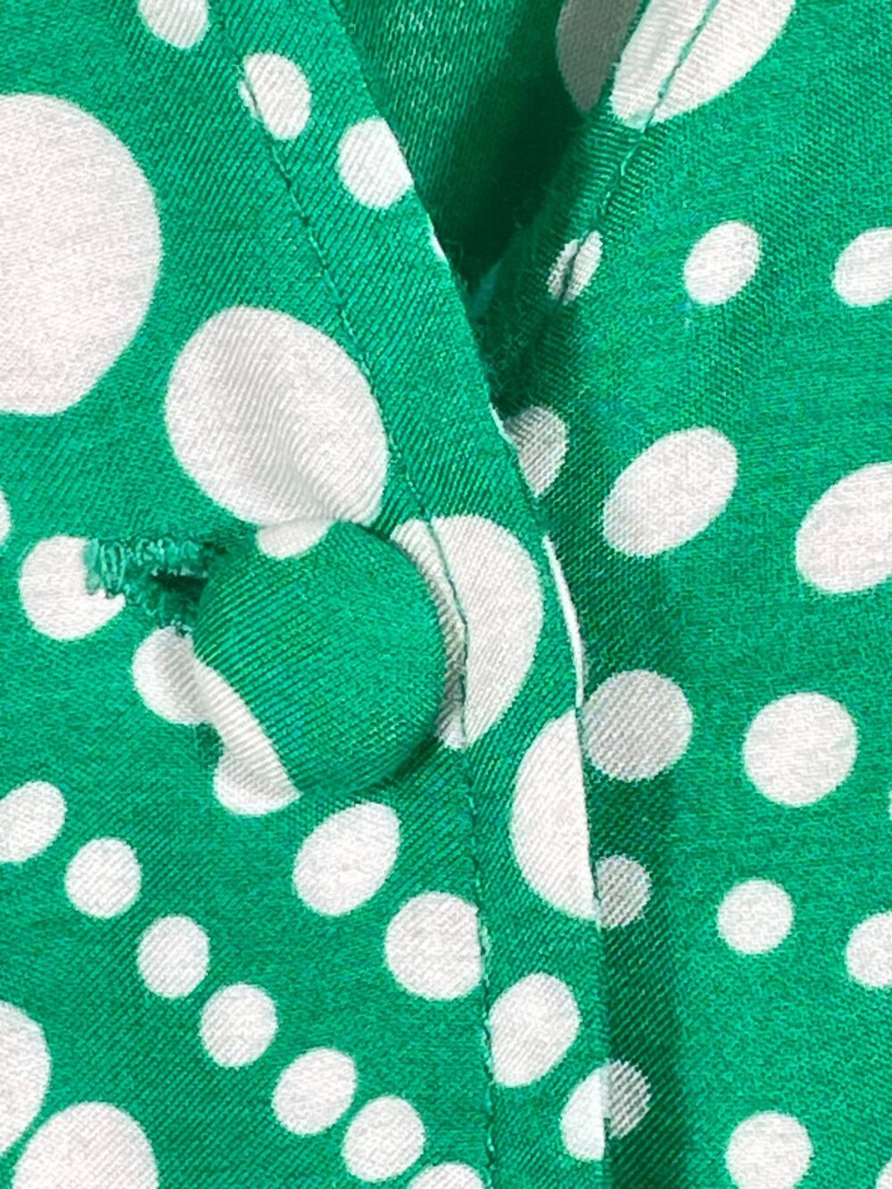 RIXO Laura Green Polka Dot Viscose Crepe Button Front Mini Dress L - Picture 5 of 12